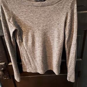 Gray Long-Sleeve Women's Crewneck Sweater